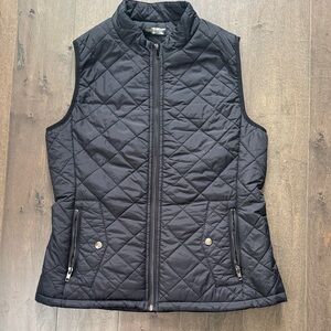Black Quilted Vest with Zipper